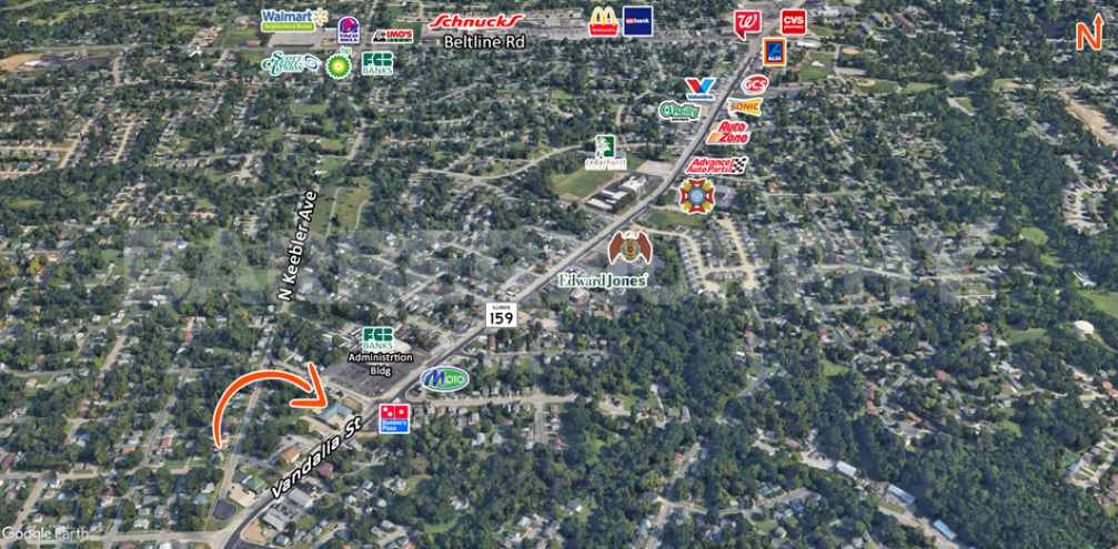 Area map of  607 Vandalia Street - IL Route 159, Collinsville, IL 62234
