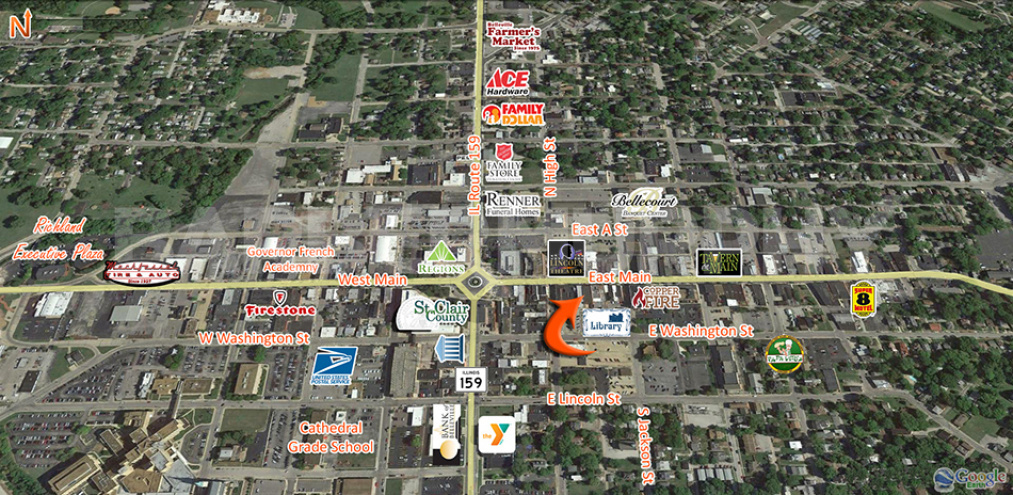 Area Map of 108-120 East Main St., Belleville, IL 62220