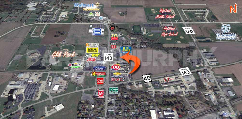 Expanded Aerial of 12603 State Route 143, Highland, IL 62249