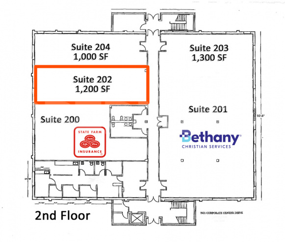 Floor plan Image of Suite 202, 1,200 SF Office Space for Lease