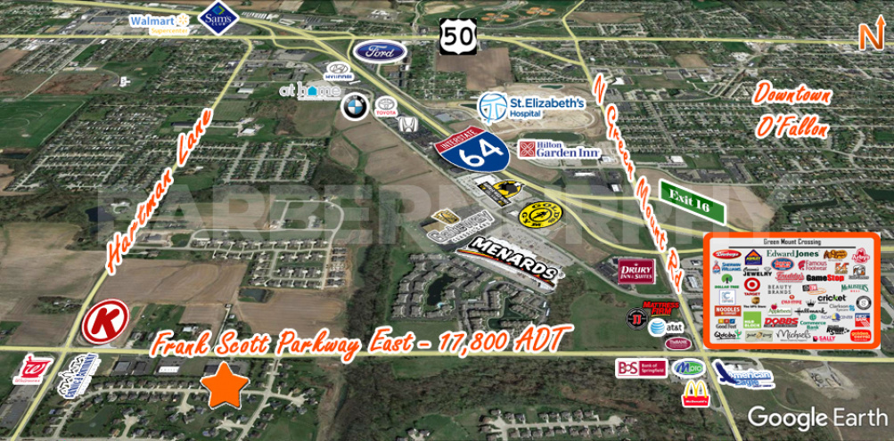 Area Map for 1207 Frank Scott Pkwy, Shiloh, Illinois 62269, Shiloh Parkway Plaza