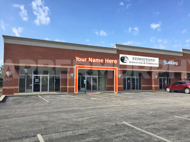 Exterior Image of Retail Center with 1,400 SF for Lease in Shiloh Parkway Plaza, 1207 Frank Scott Pkwy, Shiloh, Illinois 62269