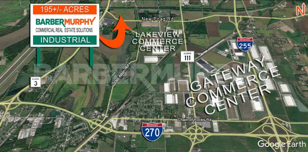 Area Map of Industrial Land for Sale on New Poag Rd, Hartford, IL 
