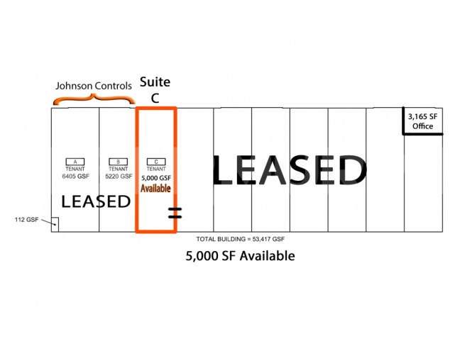 Floor Plan for Warehouse Building with Space for Lease in Eastport Plaza, Collinsville, IL