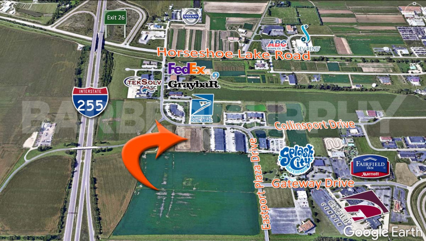 Close Range Aerial Image for 1607 Eastport Plaza Drive, Collinsville, IL 62234