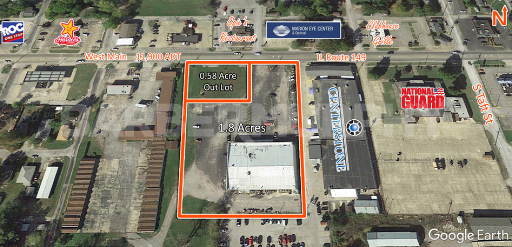 Site Map for 19,054 SF Retail Building/Former Grocery Market for Sale, 1001 West Main St, West Frankfort, Illinois 62896, Franklin County