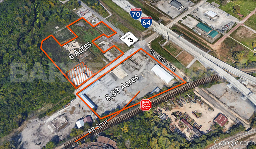 Aerial Site Map of Rail Served Industrial Site for Lease