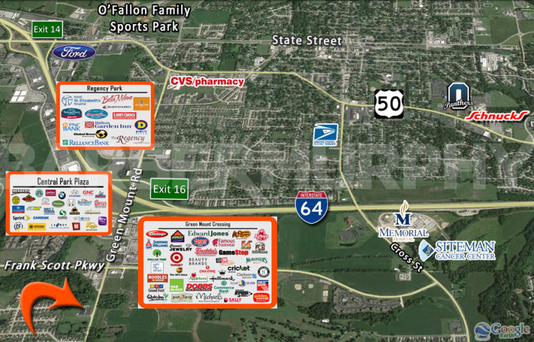 Area map of Commercial Development Site for Sale at 1091 N Green Mount Rd., Shiloh