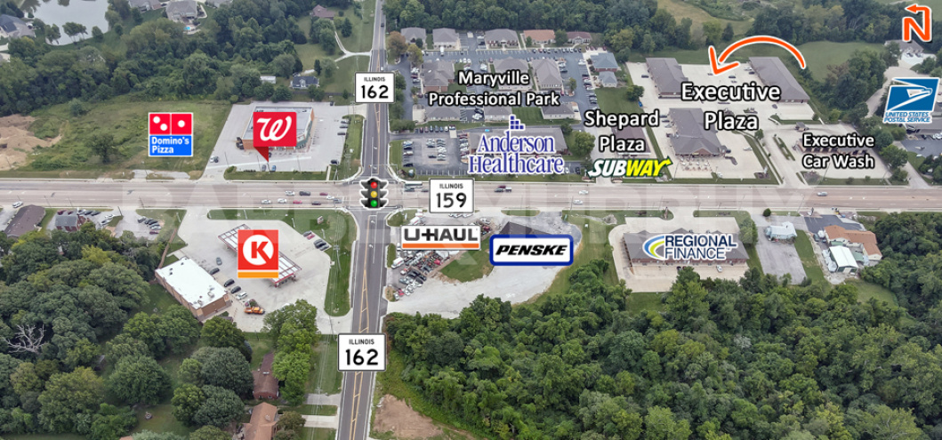 Area Map for Space For Lease in Executive Plaza, Executive Plaza Ct., Maryville, IL 62062