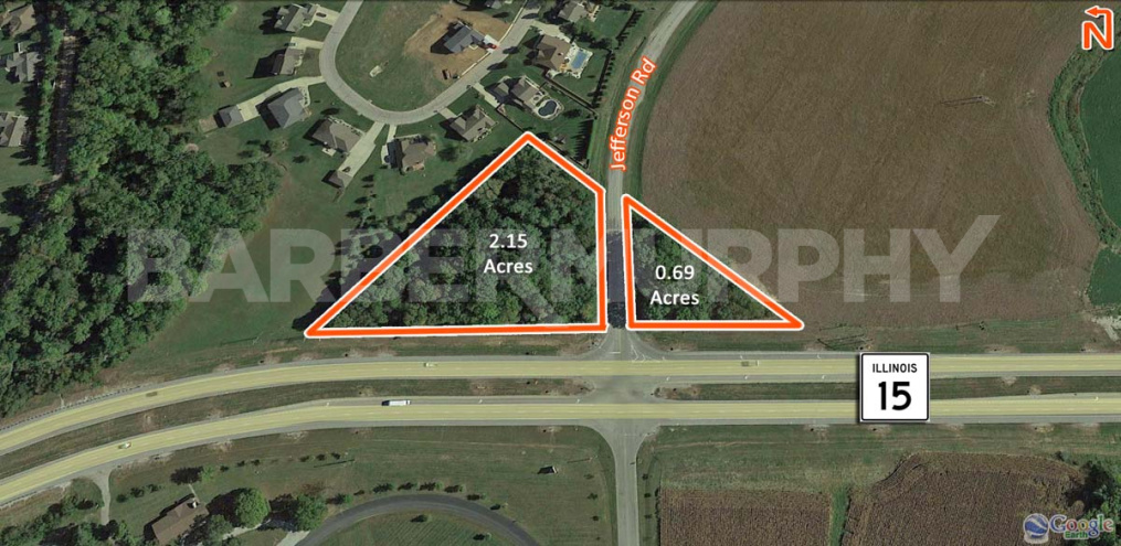 Site Map of Two C-2 Commercial Zoned Parcels for Sale, IL Route 15, Belleville, IL 62221