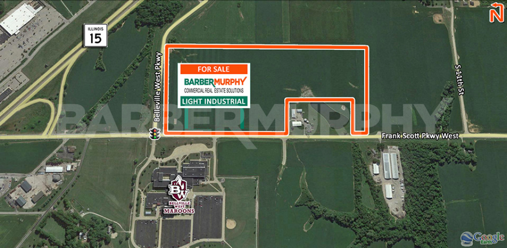 Aerial Image of Light Industrial Site for Sale on Frank Scott Pkwy,  Belleville, IL