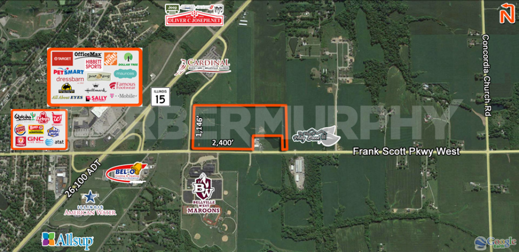 Area Map for 61 Acres Zoned Single Family, 4202 Frank Scott Pkwy West, Belleville
